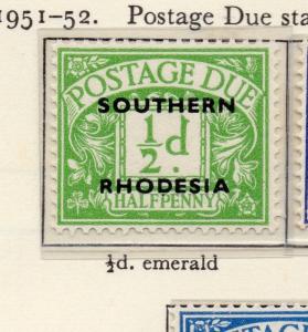 Southern Rhodesia 1951-52 Early Issue Fine Mint Hinged 1/2d. Optd 217418