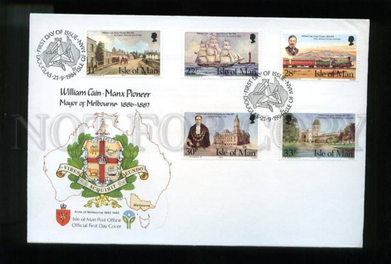 161450 ISLE OF MAN 1984 William Gain Manx Pioneer FDC Ship