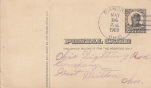 United States Ohio Diamond 1909 4a-bar  Postal Card.