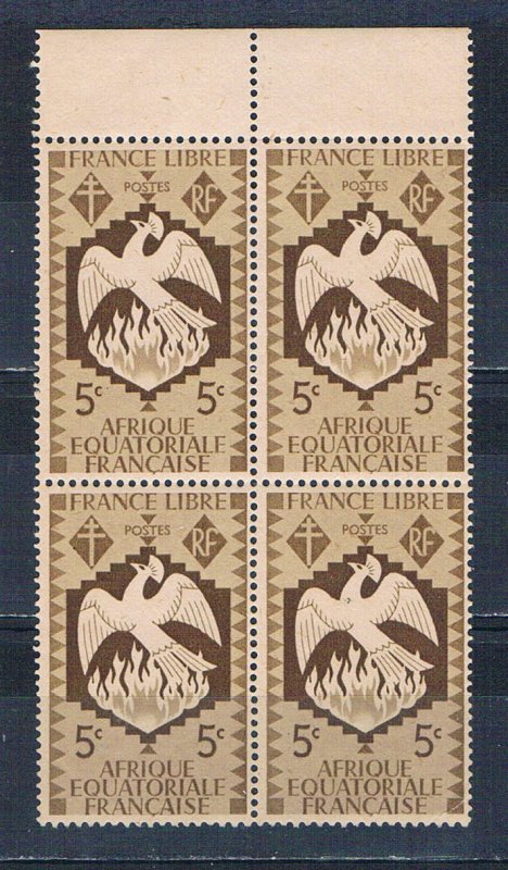 French Equatorial Africa 142 MNH blk 4 Phoenix 1941 (F0145)