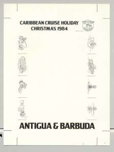 Antigua 1984 Disney Christmas 1v Chromalin Proof of M/S Background