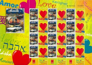 ISRAEL  2015 TRANSPORTATION 1963 - 67 CAMARO Z/28 / CORVETTE ADD LOVE SHEET MNH 