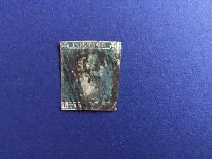 Great Britain 1841 Queen Victoria Imperforate Blue Two Pence  Stamp R43718