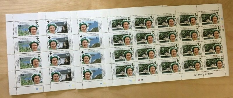 FULL SHEETS Grenadines 1991 1368-71 - QE2 Ascension 40th - Set of Sheets - MNH