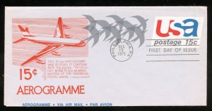 US UC44a Birds in Flight Aerogramme Letter UA Anderson cachet FDC