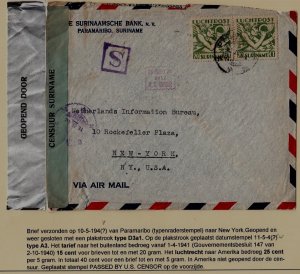 Suriname/USA censored cover 10.5.44