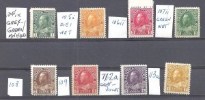 CANADA # 104ix/113a SELECTION OF MINT OG ADMIRALS BS25364