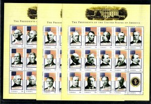 AU151a Liberia 6 sheets of 15 each $6. and $20. Presidents of the United States