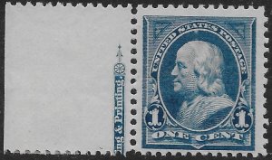 US 1895 Sc #264 margin copy with partial imprint, stamp MNH; HR in selvedge