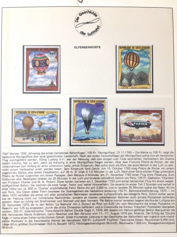 World Aviation Lindner Album Stamps Covers Sheets MNH Used 55 Pages.(GM1750)