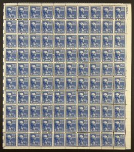 816 JAMES K. POLK Sheet of 100 US 11¢ Stamps MNH 1938 Presidential Series