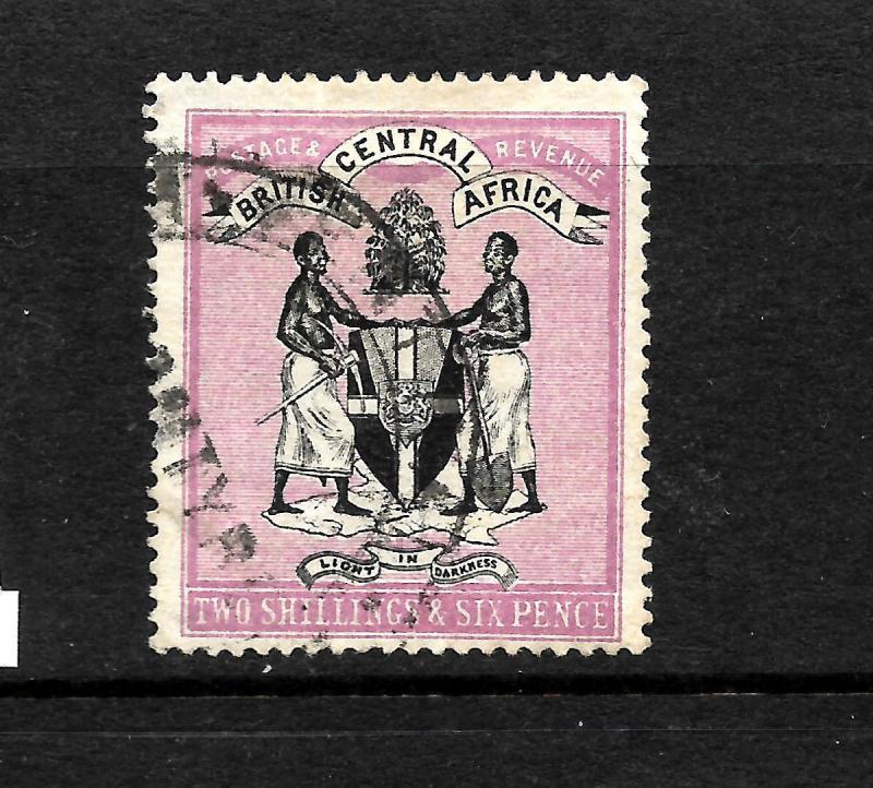 BRITISH CENTRAL AFRICA   1895   2/6d  ARMS   FU  SG 26 CV350pds