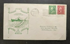 1938 USS Spearfish Launched Submarine Navy Cover Groton CT to Pittsburgh PA