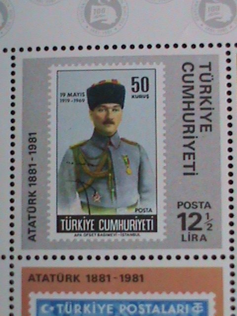 TURKEY STAMP:1981 SC#2194- CENTENARY OF KEMAL ATATURK MNH S/S SHEET VERY FINE