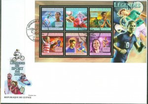 GUINEA 2012 LONDON OLYMPICS 2012 SOCCER LEGENDS MALE & FEMALE  SHEET FDC