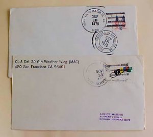 US  CANTON ISLAND HONOLULU  1975 SEPT 18 & 14 NOV 1976
