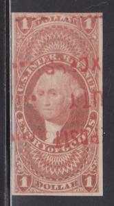 R67a VF revenue stamp neat red cancel nice color scv $ 50...