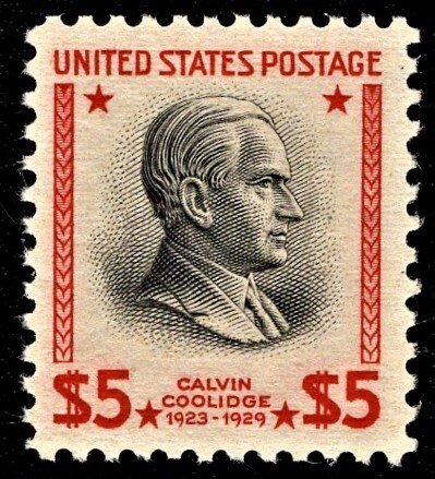 US 834 MNH VF/XF $5 Calvin Coolidge