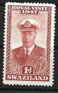 SWAZILAND, 1947 MNH 1p, Royal Visit  Scott 44