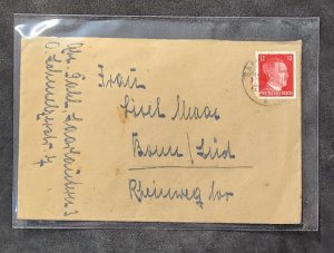 WW2 WWII German Third Reich postal cover Nazi Germany w Adolf Hitler stamp 1944