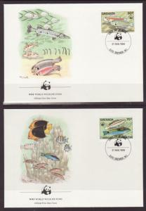 Grenada 1211-1214 Fish 1984 S/4 U/A FDC