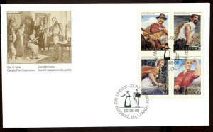 ?1992 Third set Folklore series  block of 4 x 42 cents FDC cover Canada