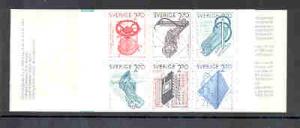 Sweden Sc 1501a 1984 Inventions stamp bklt pane mint NH