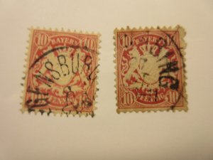 German States BAVARIA Scott 41, 41a USED Lot11 Cat $161.25