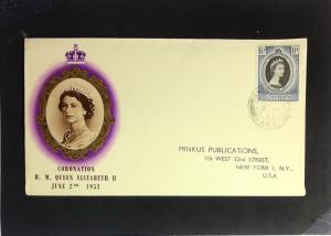 Gambia - 1953 Queen Elizabeth II Coronation FDC / Minkus Cache - Z2382