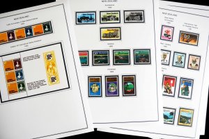 COLOR PRINTED NEW ZEALAND 1967-1989 STAMP ALBUM PAGES (93 illustrated pages)