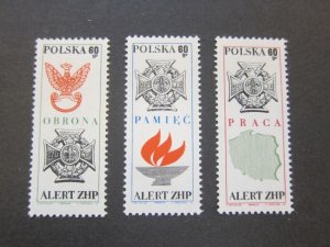 Poland 1969 Sc 1662-64 set MH