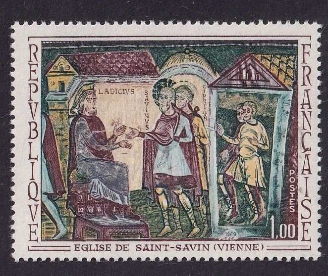 France   #1238  MNH  1969  mural  1fr