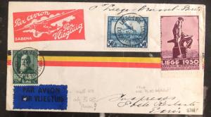 1930 Liege Belgium FFC First Flight Cover To  Paris Via SABENA Only Flown 75!