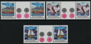 South Georgia 201-3 Gutter Pairs MNH Boats