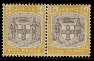 JAMAICA EDVII SG43 + 43a, 1907 5d SER.ET FLAW with CERT PAIR, LH MINT. Cat £1465