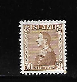 ICELAND, 200, MINT HINGE, KING CHRISTIAN X