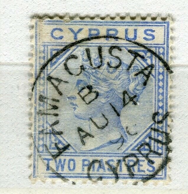 CYPRUS; 1882 early classic QV Crown CA issue fine used 2Pi. value Famagusta