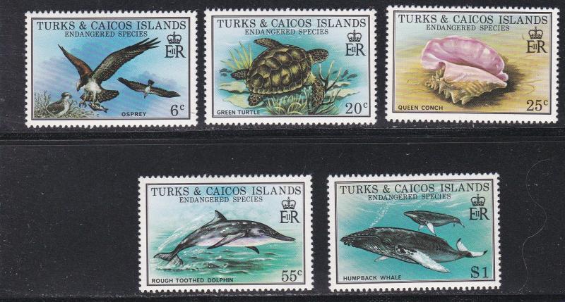 Turks & Caicos # 380-384, Endangered Species, Hinged, 1/3 Cat..