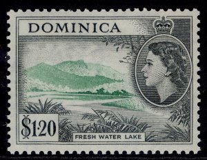 DOMINICA QEII SG157, $1.20 emerald & black, M MINT. Cat £24.