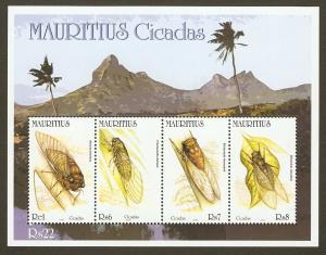 Mauritius #955a NH Cicadas SS