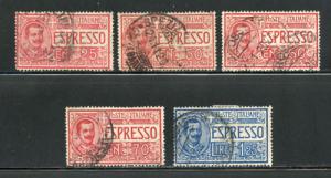 ITALY-Scott #E1-E5, Used, Cat. $7.06