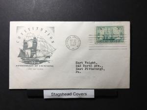 US FDC 21 Oct 1947 Farnam Cachet 150th Anniversary Of Launching Constitution