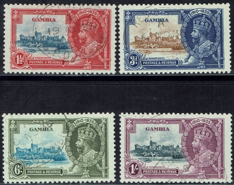 GAMBIA 1935 KGV SILVER JUBILEE SET USED 