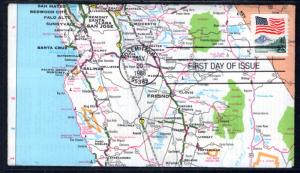 US 2280 Flag Over Yosemite Map U/A FDC