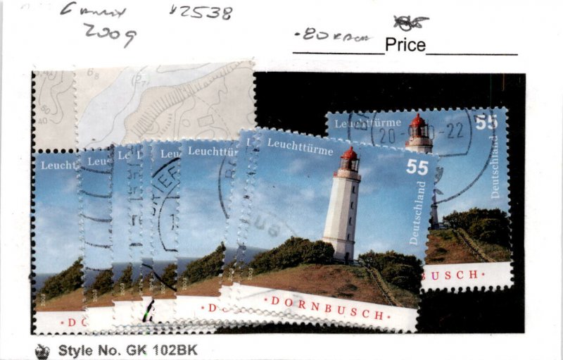 Germany, Postage Stamp, #2538 (10 Ea) Used, 2009 Lighthouse (AC)