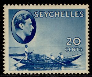 SEYCHELLES GVI SG140, 20c blue, M MINT. Cat £45.