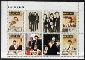 KURIL IS - 2001 - The Beatles - Perf 8v Sheet - Mint Never Hinged -Private Issue