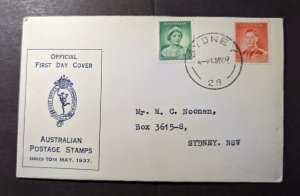 1937 Australia First Day Cover FDC Sydney NSW Local Use Australian Stamp Issue 2