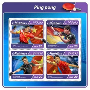 Maldives - 2017 Sport of Ping Pong - 4 Stamp Sheet - MLD17508a