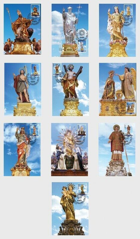 H01 Malta  2019 Maltese Festa Series III Maxi Cards Festa 2019 ws 85 94 Set x 10